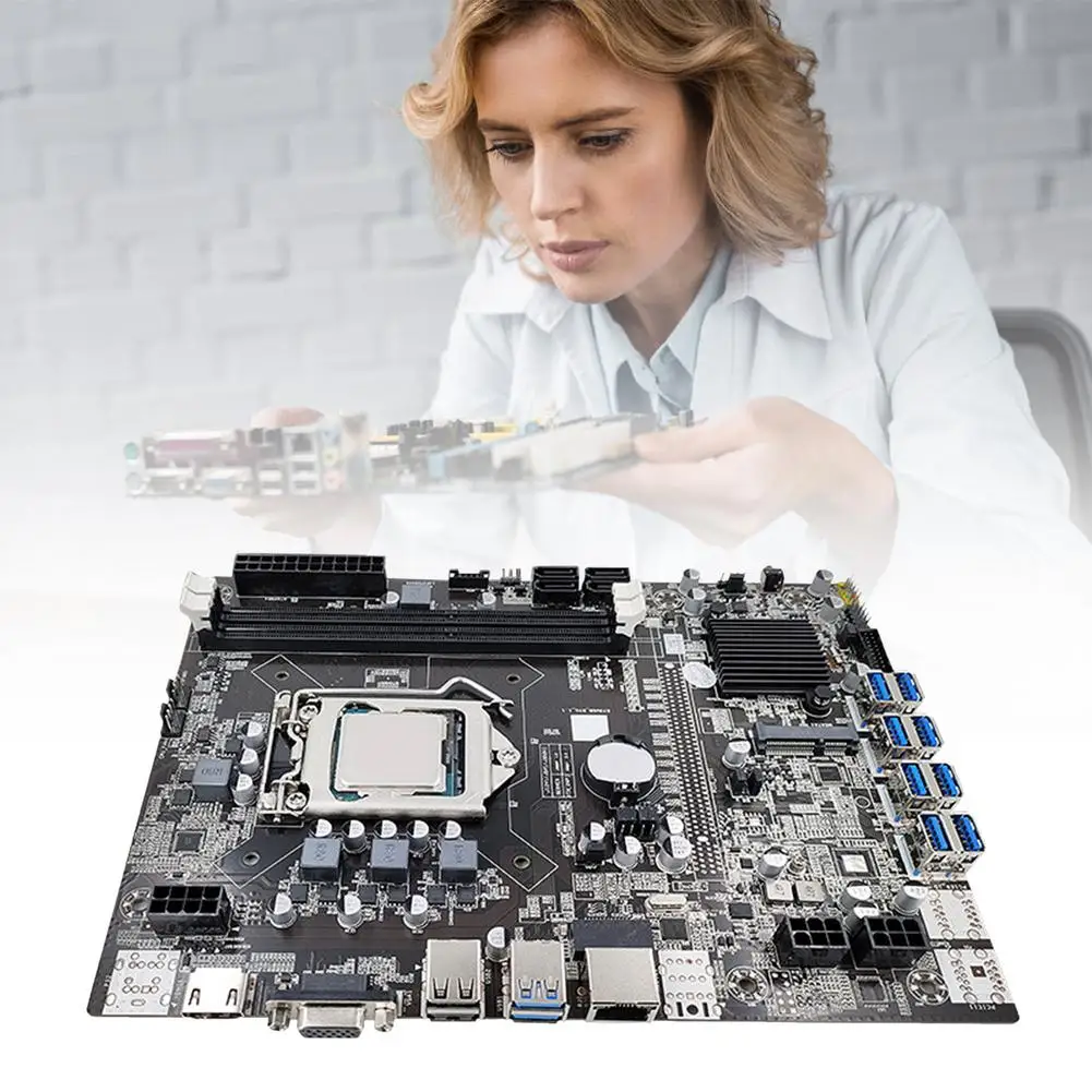 B75 X79 B85 материнская плата для майнинга B250 компьютерная 8 X PCI-E графический слот 1155