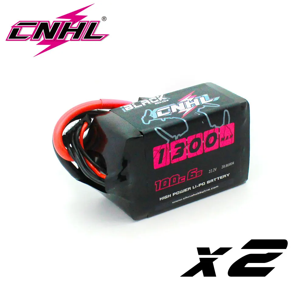 2 шт. CNHL Lipo 6S 22,2 в 1300 мАч батарея 100C с разъемом XT60 черная серия для RC FPV квадрокоптера вертолета самолета дрона автомобиля