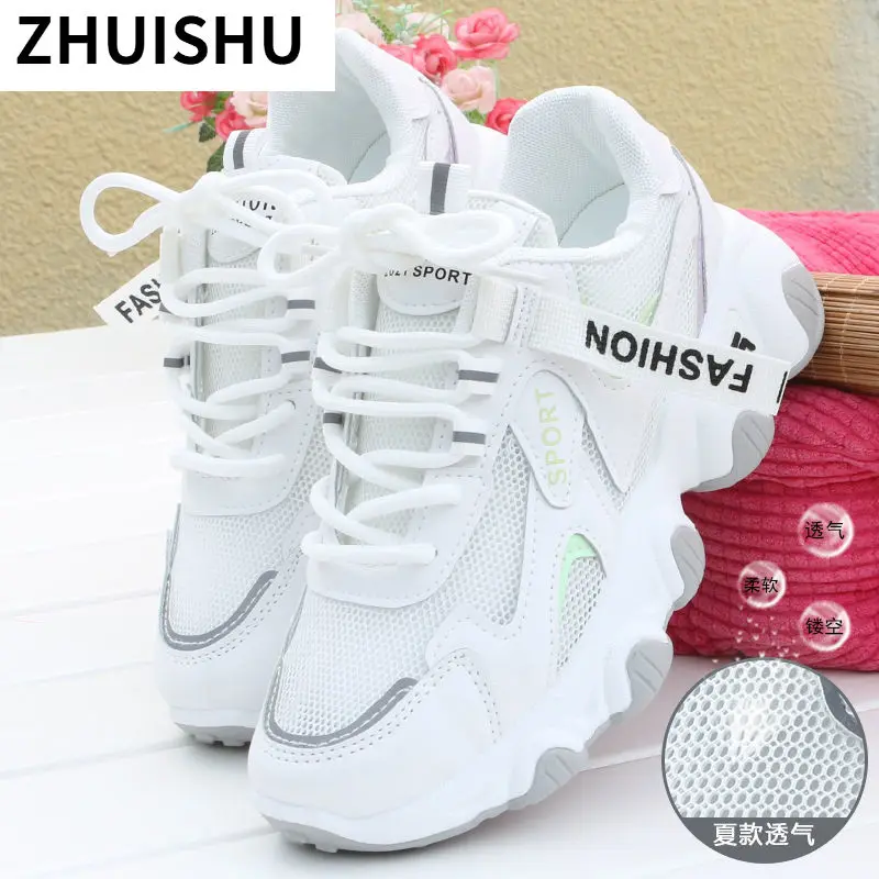 

Fashion Women Shoes 2021 New Mesh Breathable Women's Vulcanized Shoes Lace-up Lightweight Women's Casual Shoes Zapatillas Mujer