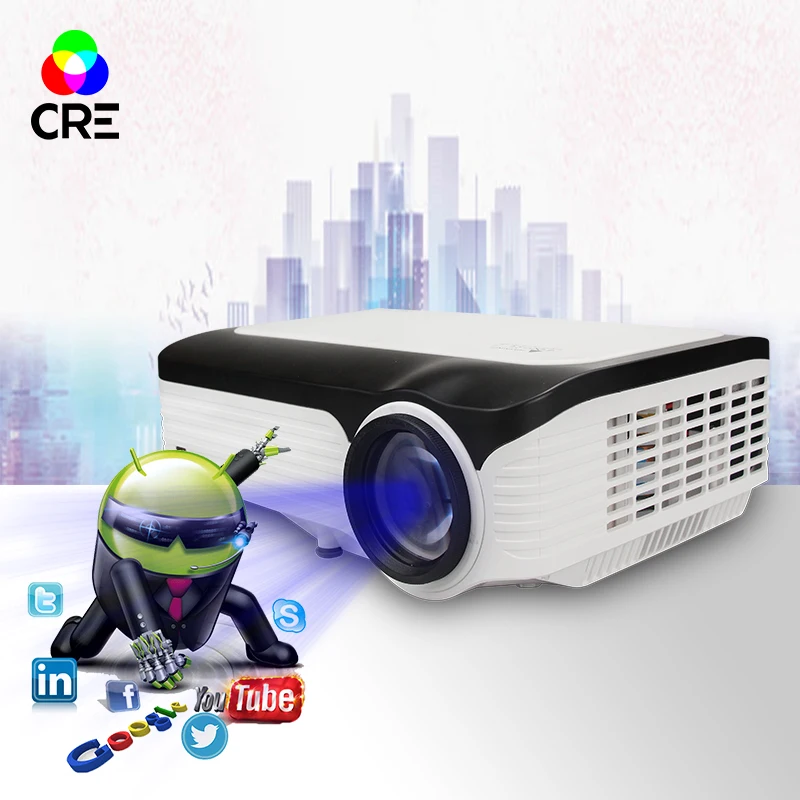 Портативный видеопроектор FULL HD 1080p Поддержка Android Lcd Led проектор домашний