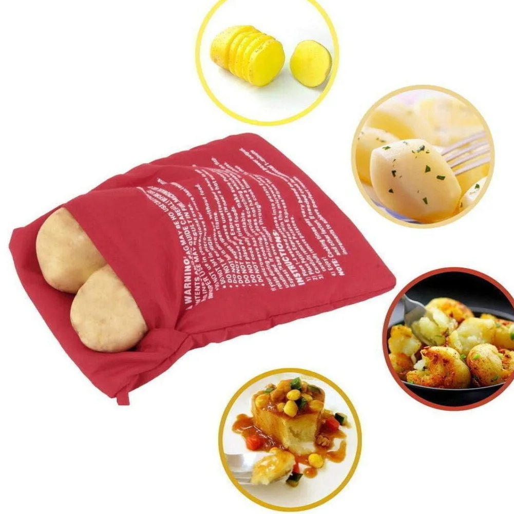 

Моющийся пакет для микроволновой печи и картофеля, многоразовый мешок для готовки жареного картофеля, карманный Быстрый паровой карман, ле...