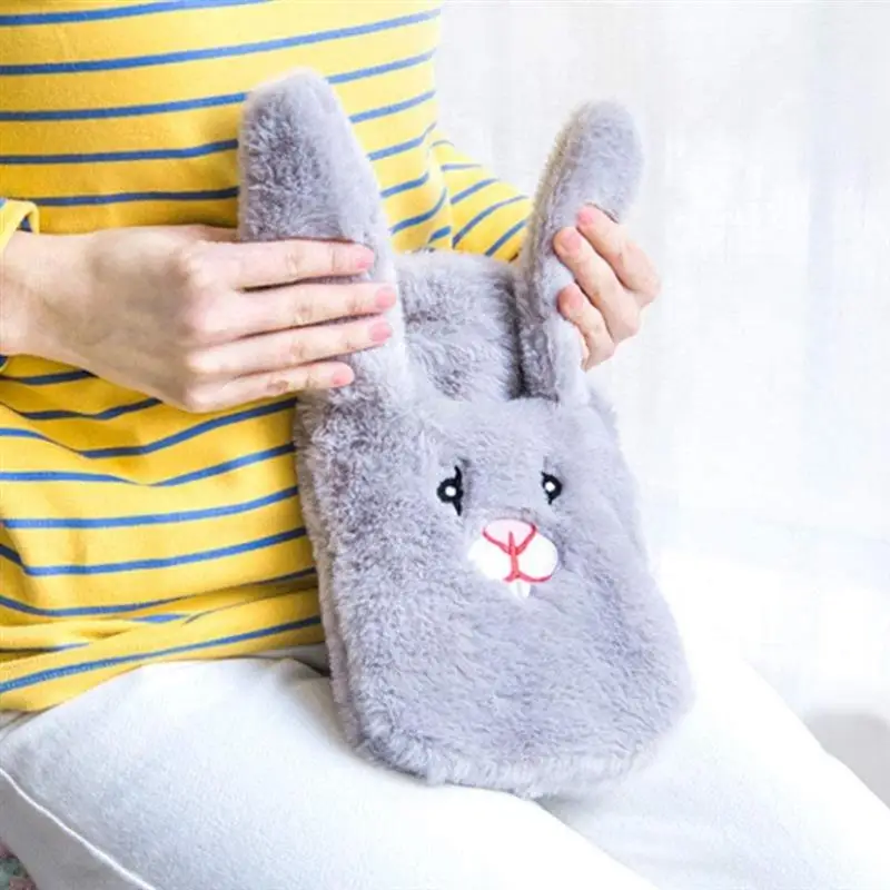 Зимняя бутылка для горячей воды мультяшный кролик сумка с вязаным мягким удобным