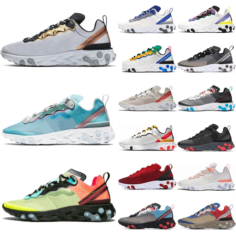 

2021 Classic React Element 87 Running Shoes Women Men 55 Sneakers Royal Tint Volt Racer Pink Comfortable Trainers Size 36-45