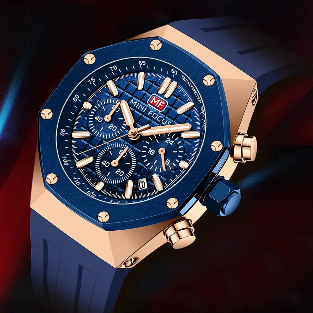 Мужские деловые часы MINI FOCUS мужские кварцевые наручные цифровые водонепрон -