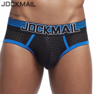 Мужские сетчатые трусы JOCKMAIL, сексуальные мужские плавки, дышащие Трусы-слипы, нижнее белье для мужчин, 2019
