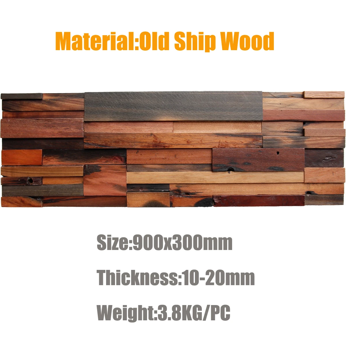 

1box 5pieces 90x30cm Lengthened Old Ship Wood Mosaic Tile Decorative Wall Panel 3D Art Pattern Wood Mosaics Tile For Home Decor