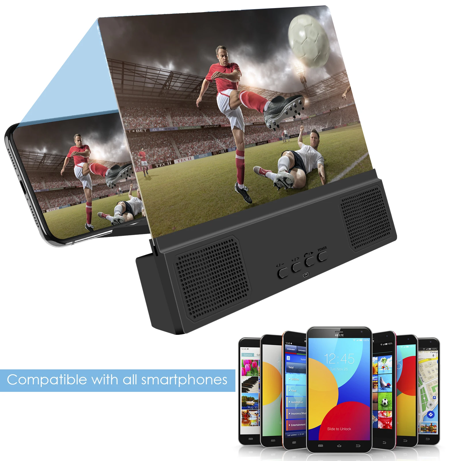 12-дюймовый экран Лупа с BT динамиком портативный HD усилитель экрана телефона