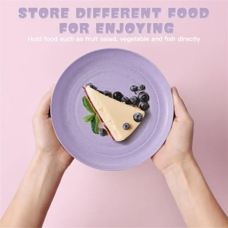 Тарелки из пшеничной соломы небьющиеся Легкие обеденные тарелки многоразовый