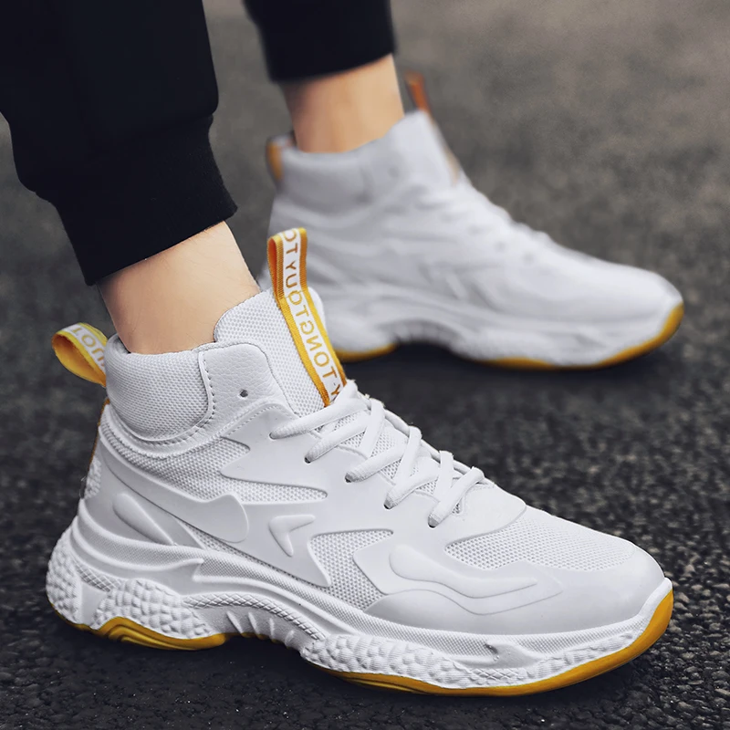 Мужская парусиновая обувь с высоким берцем Новинка 2019 года сезон весна осень