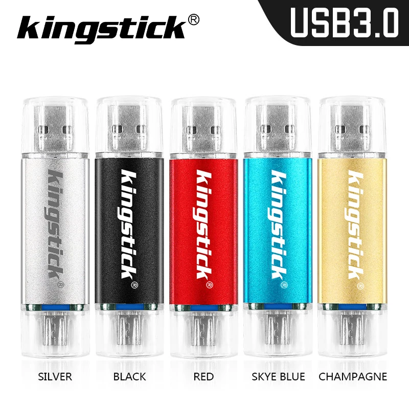 

USB флеш-накопитель 2 в 1 kingstick 3,0 OTG 8 ГБ 16 ГБ 32 ГБ 64 Гб 128 ГБ