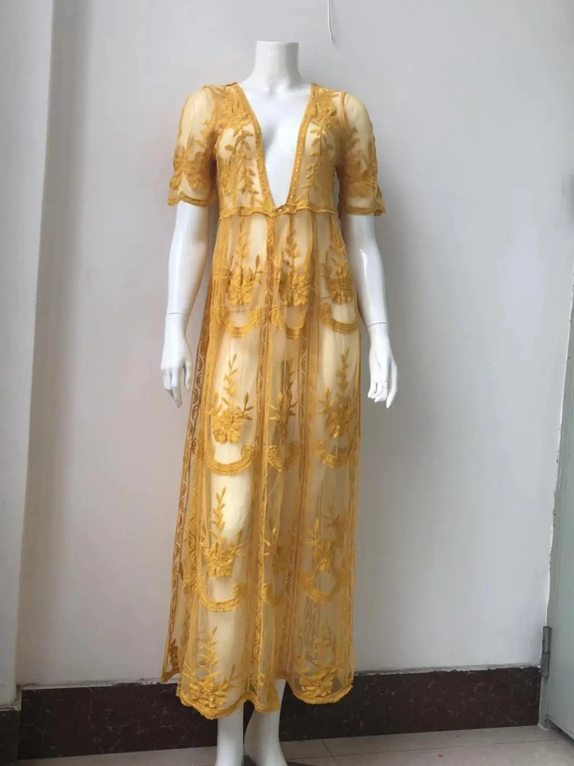 Без подкладки летние женские Ретро элегантные длинные кружевные вечерние платья