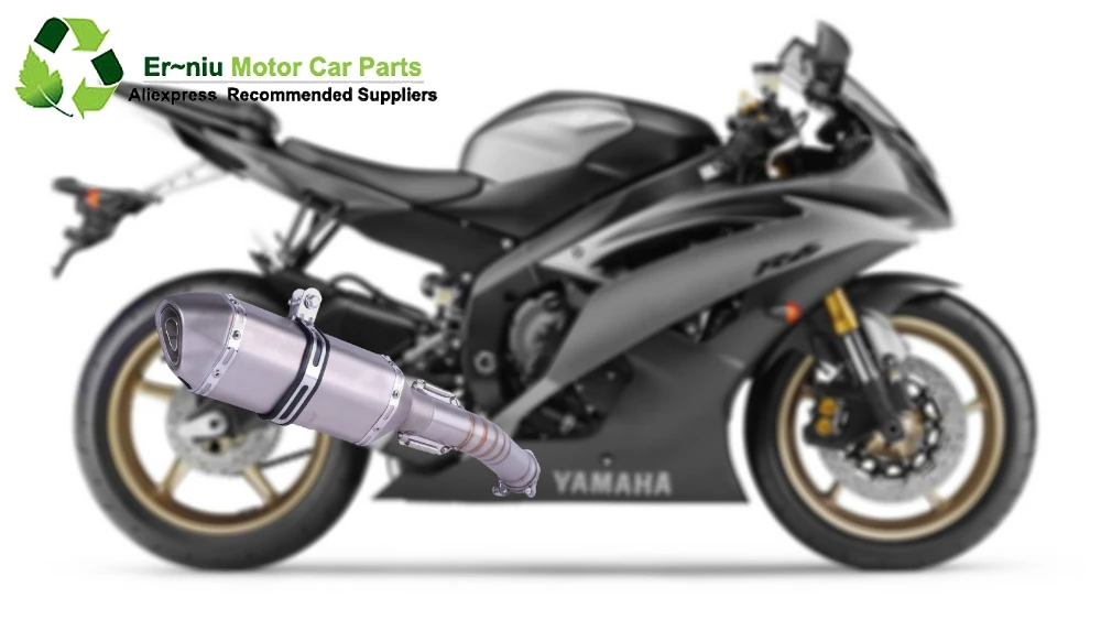 

Motorcycle full System exhaust Muffler Escape middle Link Contact pipe For yamaha yzf R6 1998-2005