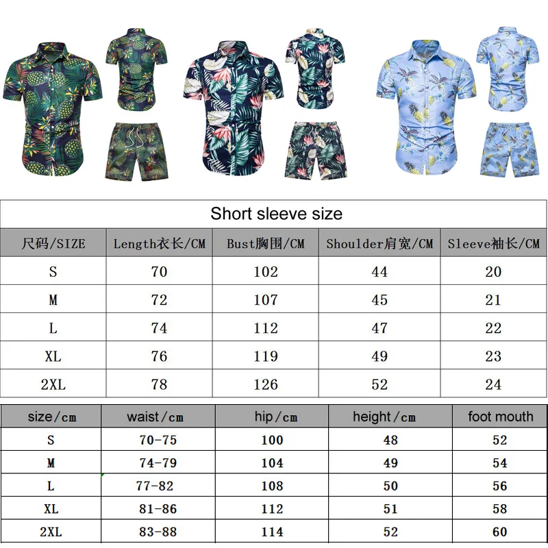 Мужские пляжные шорты Гавайские рубашки набор спортивные Бермуды купальник