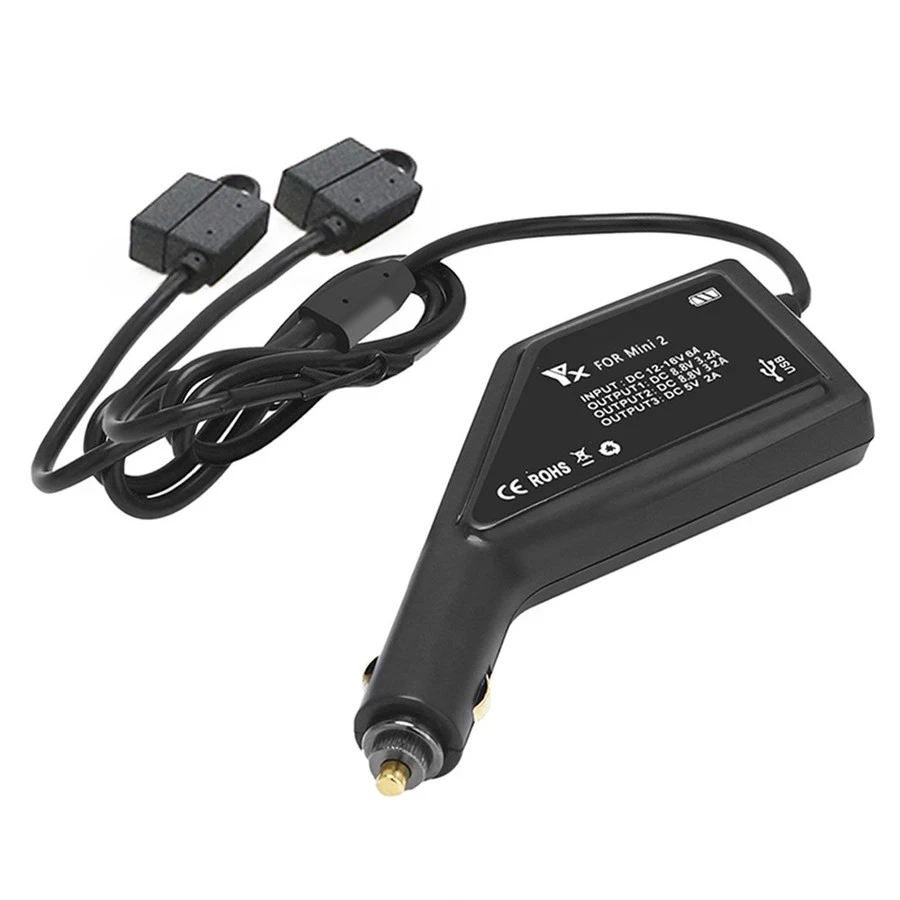 

Outdoor Mavic Mini 2 Drone Dual-Battery Car Charger with USB Port Charging Accessories for DJI Mini 2 Remote & Batteries