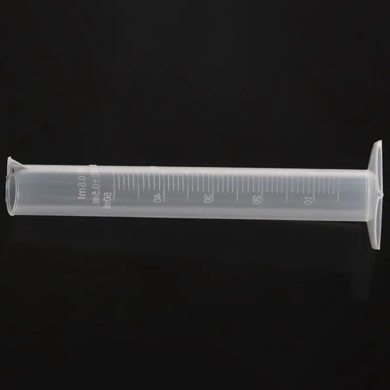 

50 ml Transparent plastic graduated tube.