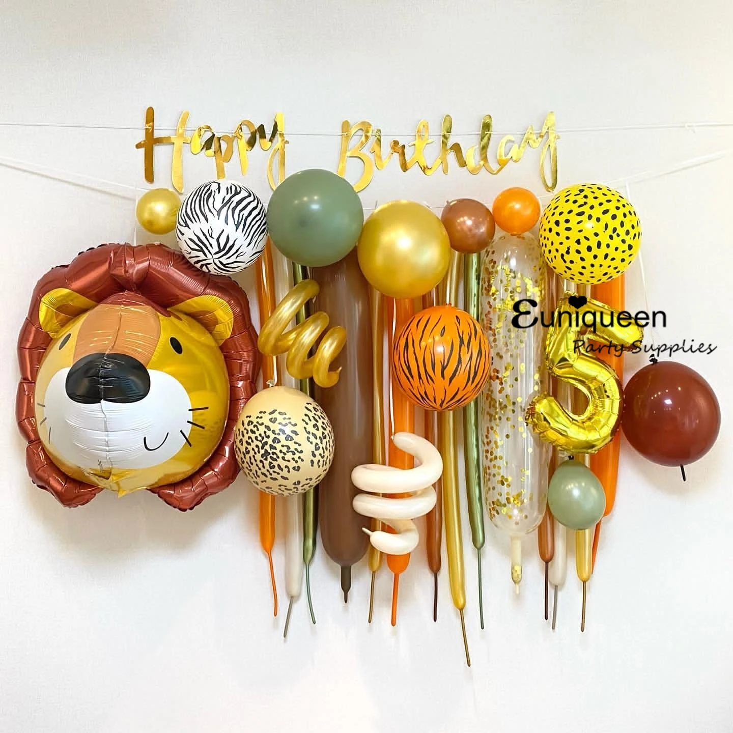 Safair Jungle animal lion theme birthday party decoration Baby Shower boy 1st 2 3 4 5 6 year old party Balloon Golden Balloon