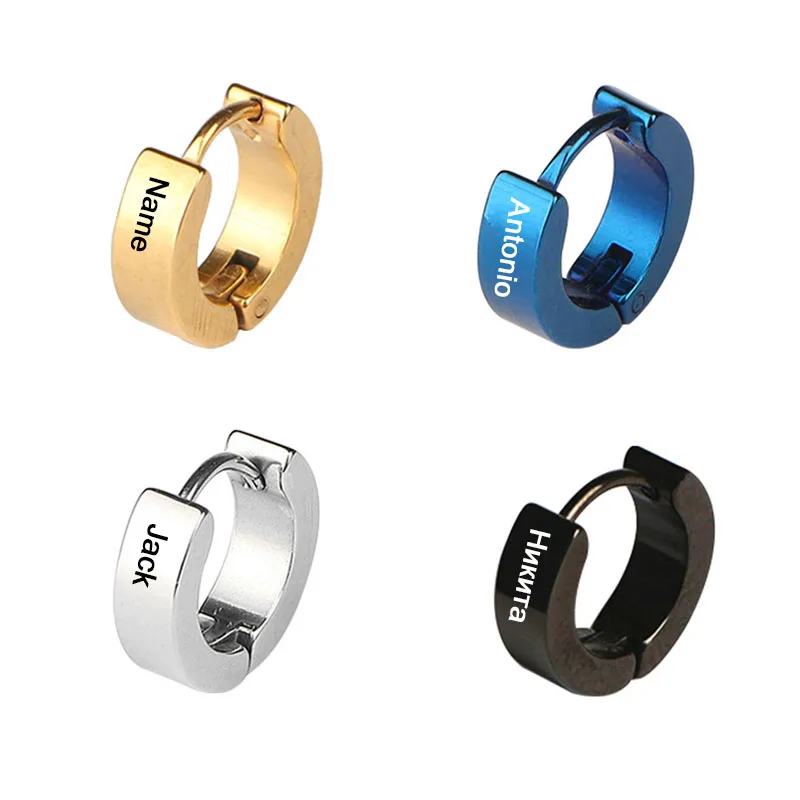 

Серьги из нержавеющей стали с гравировкой имени