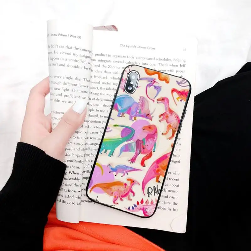 Мягкий чехол для телефона с динозавром на заказ IphoneX XS 11 11Pro 5 5s SE 6 6s Plus 7 8