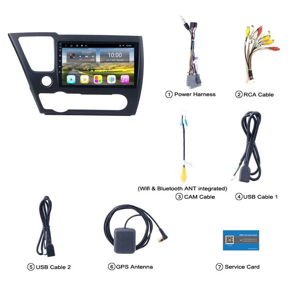 Автомобильный радиоприемник 6G + 128G Android 10 0 для HONDA CIVIC 2008-2012 автомобильный