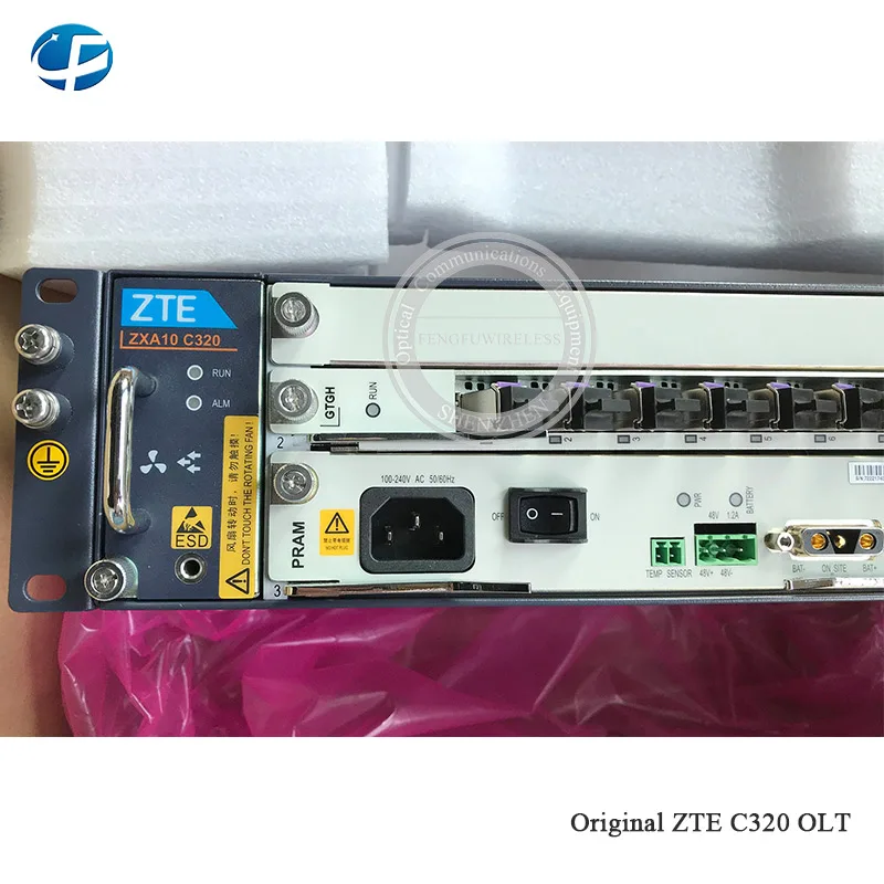 Лучшая цена 1" дюймовый GPON OLT C320 AC, 1* коляска линия питания Оптический Терминал, 1* SMXA/1 1 г плата управления+ 16 портов GTGH C