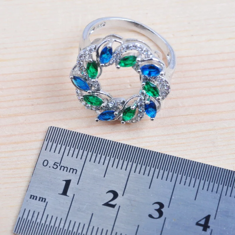 Безупречная основная губка для женщин Серебряный Цвет Ювелирные наборы зеленый