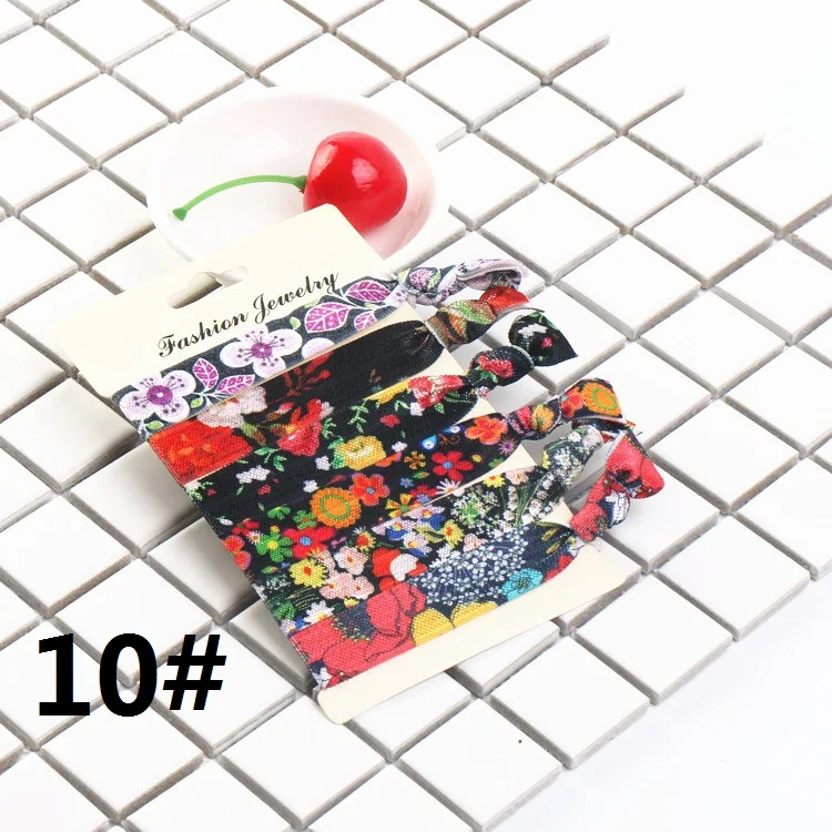 JCZ009-10 30 шт./60 шт./партия женские модные резинки для волос ярких цветов с принтом в Корейском стиле без коробки - Цвет: JCZ009-10