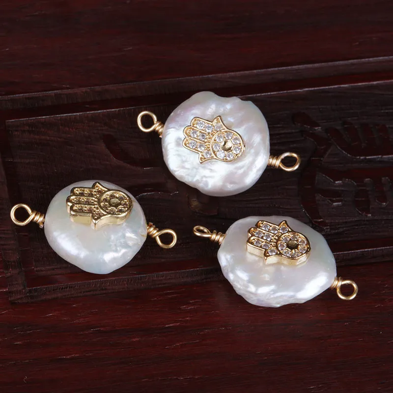 Оранжевые вставки из кубиков циркона золото защитный амулет рука Фатимы защита