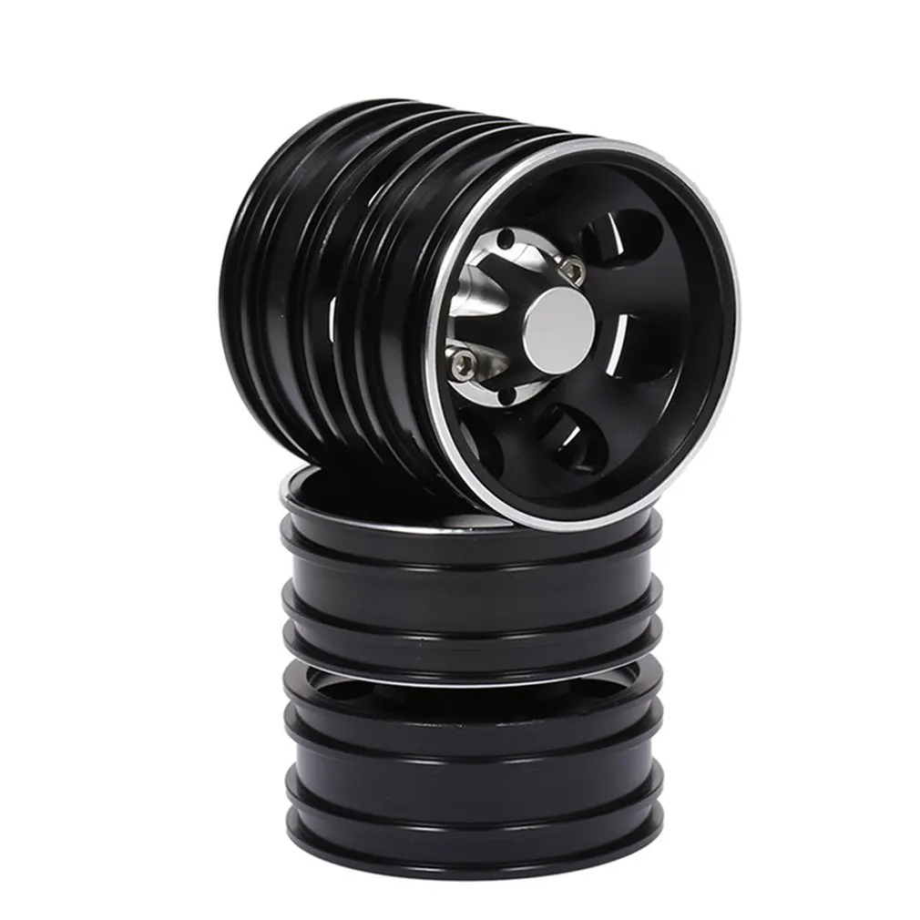 

2Pcs Metal Front Rear Wheel Rim Hub Black Metal Alloy 10 Spoke for 1:14 RC Car Parts Tractor Trucks Auto Accessories