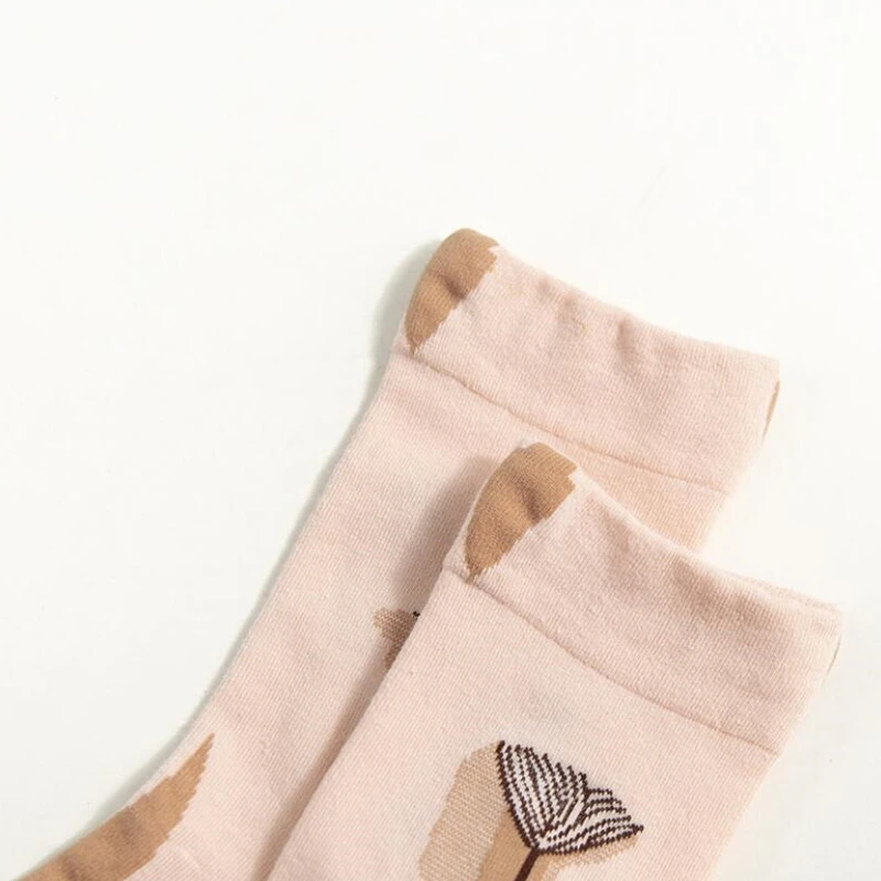 2 шт./1 пара женские носки забавные милые модные яркие Botany листья лотоса цветочные