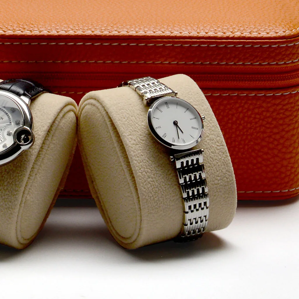 

Watch Case for Women Men 2 Slots PU Leather Storage Organizer Display Box Large Holder and Durable, 20 x 9 x 7.5cm