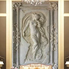 Пользовательские фотообои Европейский стиль Фигурка Статуя 3D тиснение росписи Отель гостиная фон фреска обои 3D домашний декор