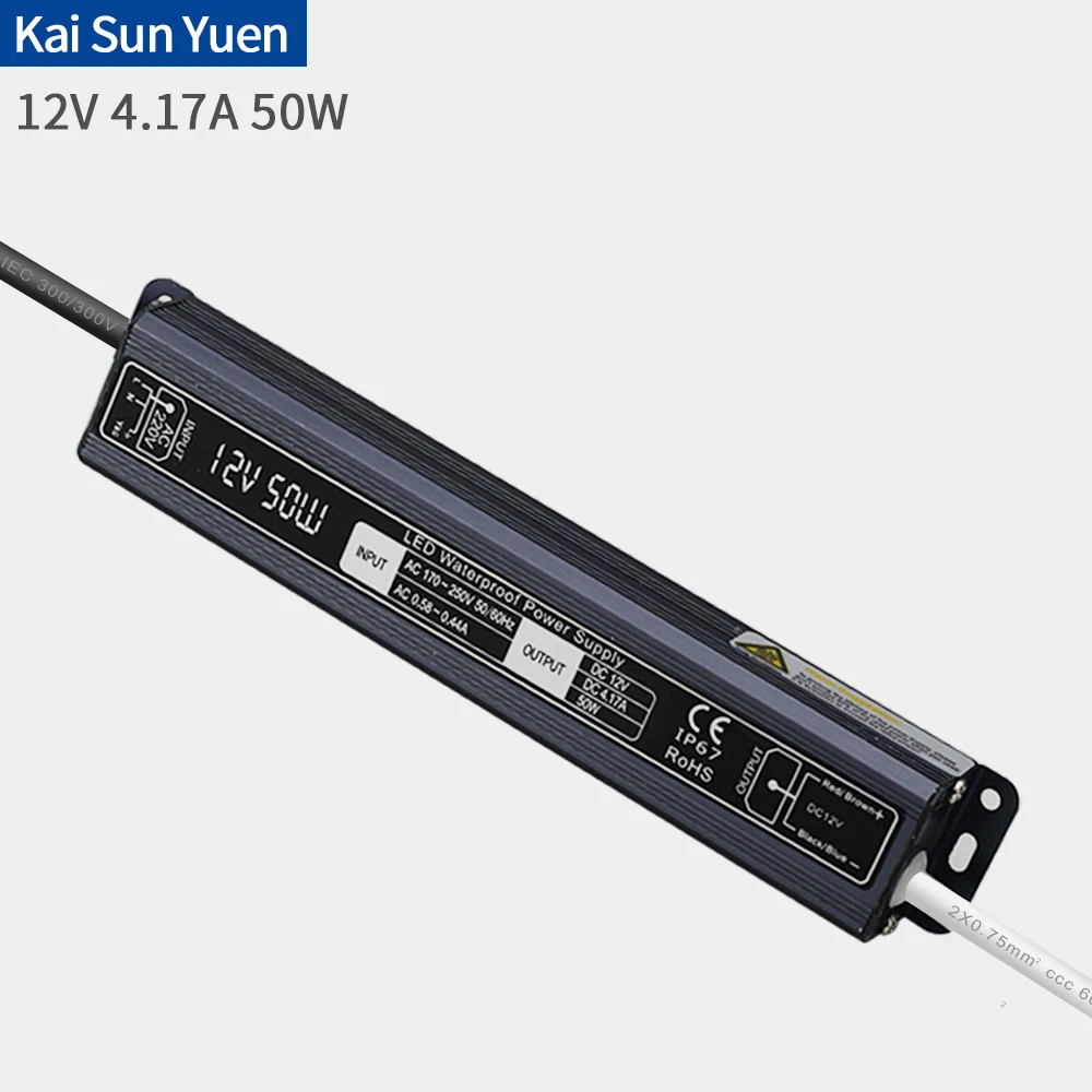 Светодиодный Водонепроницаемый переключение Питание AC220V для DC12V4.17A50W светильник