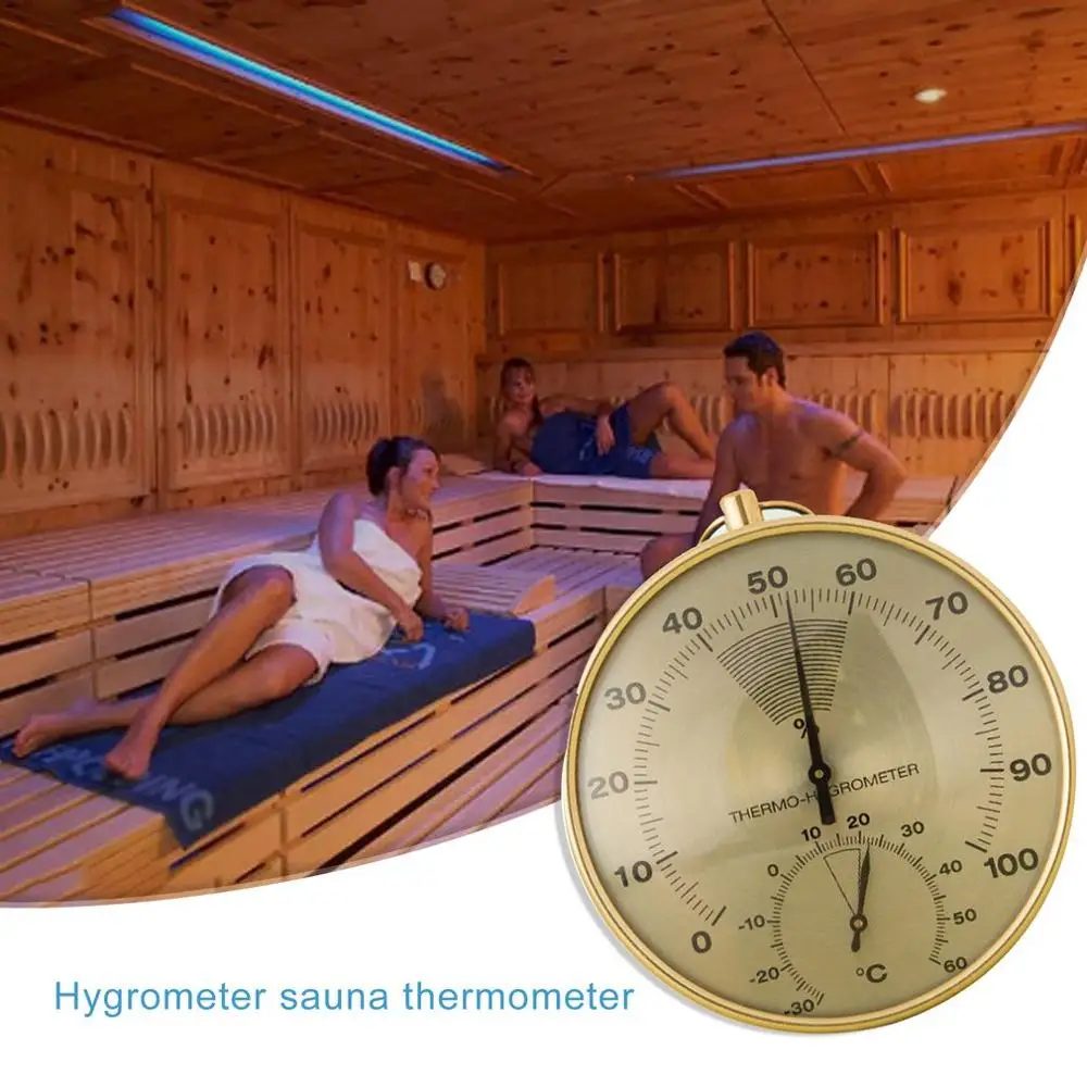Sauna Thermometer Metal Dial Hygrometer Humidity Temperature Measurement Meter Indoor Room Accessory | Инструменты