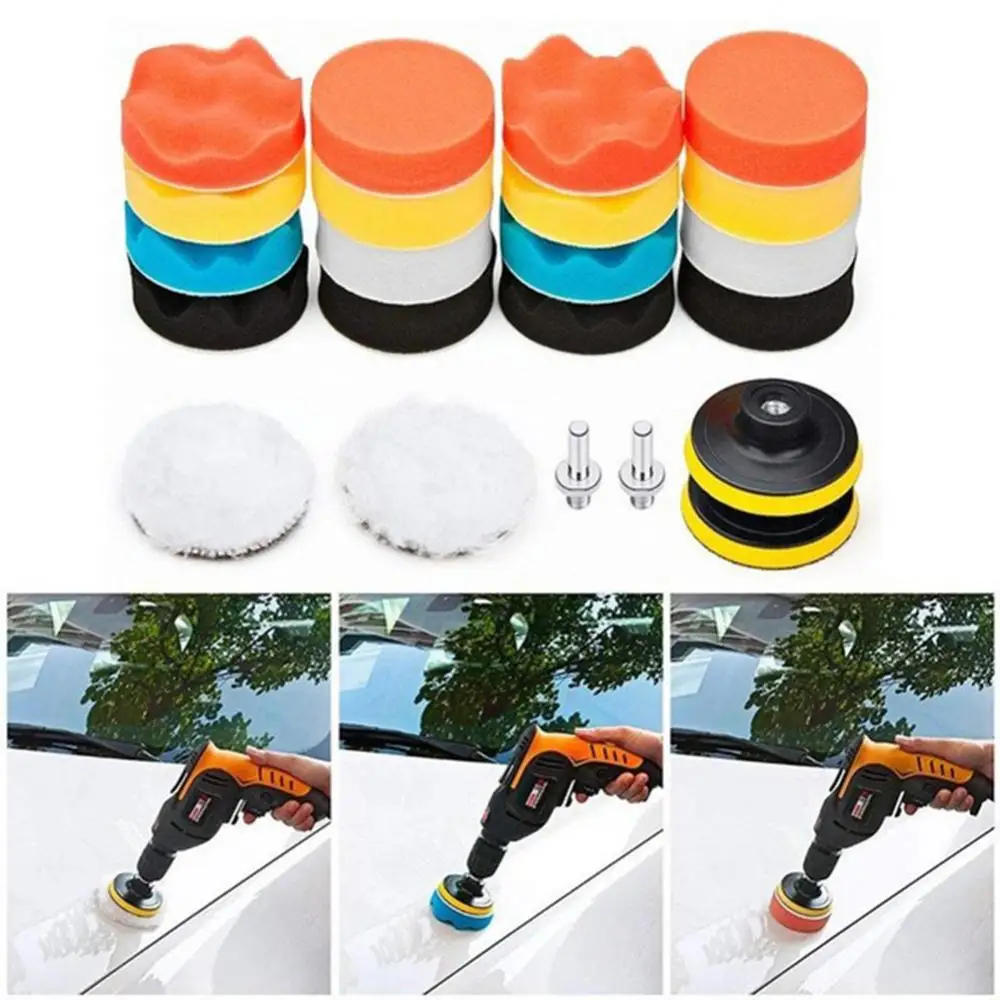 

AGETUNR A Set Car Polishing Waxing Sponge Pads Kit Foam Pad Buffer Kit Polishing Machine Wax Pads for Removes Scratches