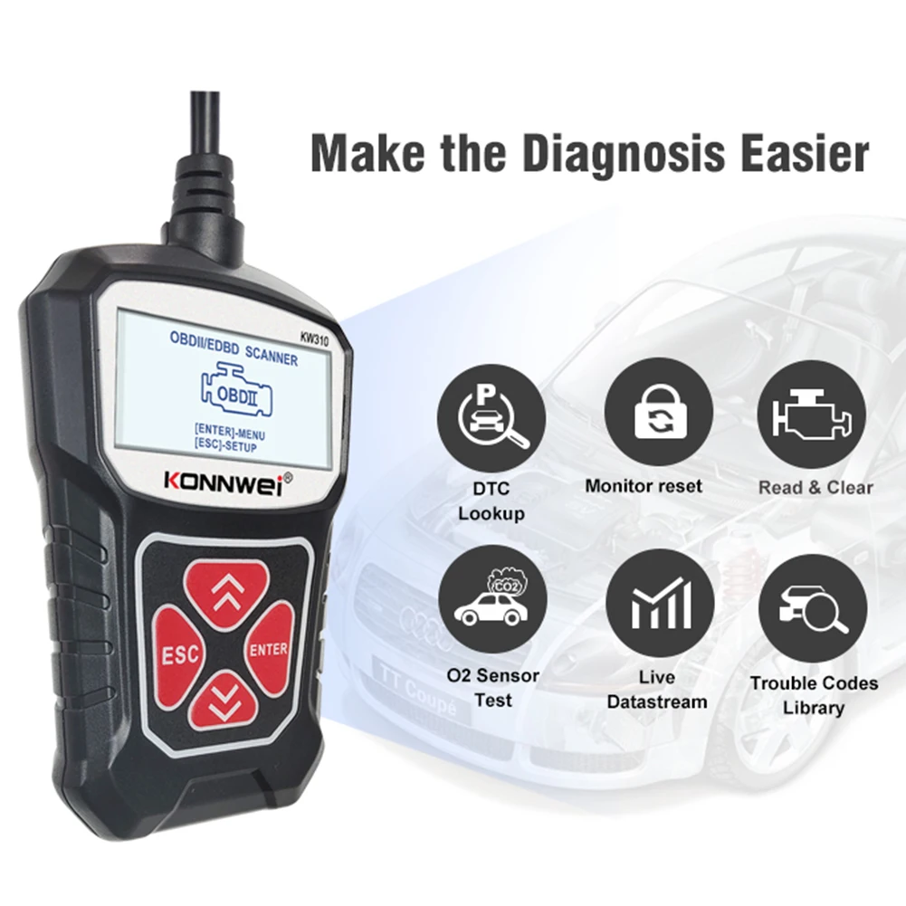 Автомобильные диагностические инструменты KONNWEI KW310 Obd2 Автомобильный сканер OBD 2