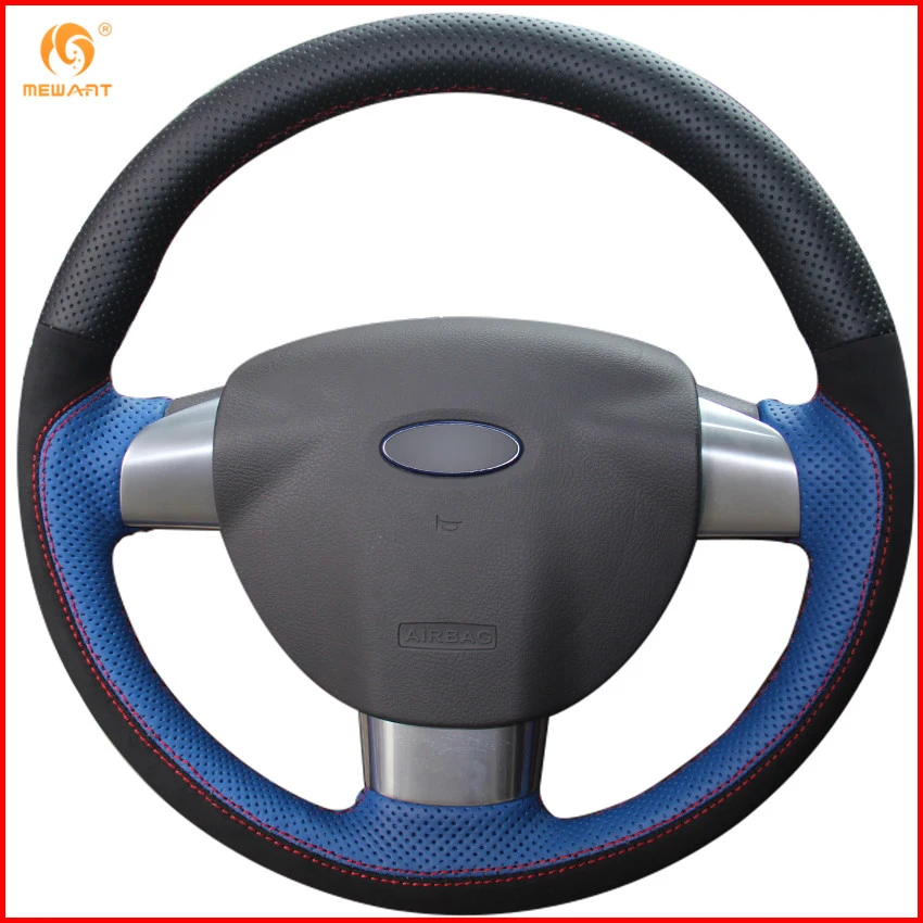MEWANT синяя черная натуральная кожа замша аксессуары для Ford Focus 2 2005-2011 (3 Спицы)