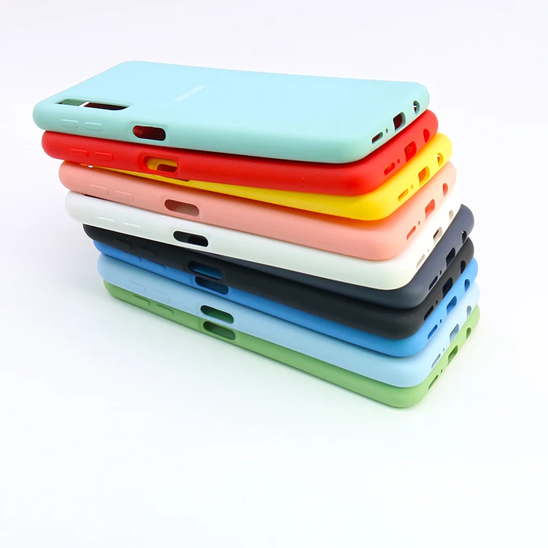 Оригинальный чехол из жидкого силикона для телефона Samsung Galaxy A01 A10s A20s A21 A50 Мягкий