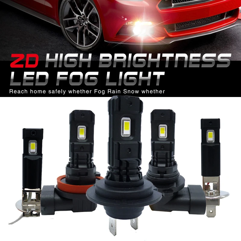 

Car LED Fog Light Bulbs H1 H7 H11 H8 9006 HB4 Fog Lamp 100W 3000LM 6000K Auto Driving Fog Lights CSP Led Chip
