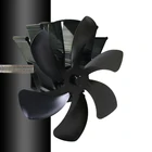 Черный камин 6 Blade вентилятор для печи, работающий от Тепловой Энергии Настенный эко Тихий Домашний напольный вентилятор для камина эффективное распределение тепла вентилятор