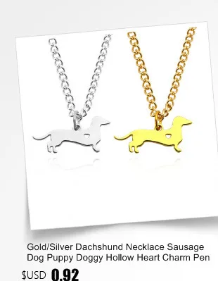 Простая одежда для собак колбаса собака форма ажурная любовь кулон ожерелье металлическое золото серебро опционально ювелирные изделия прямые продажи