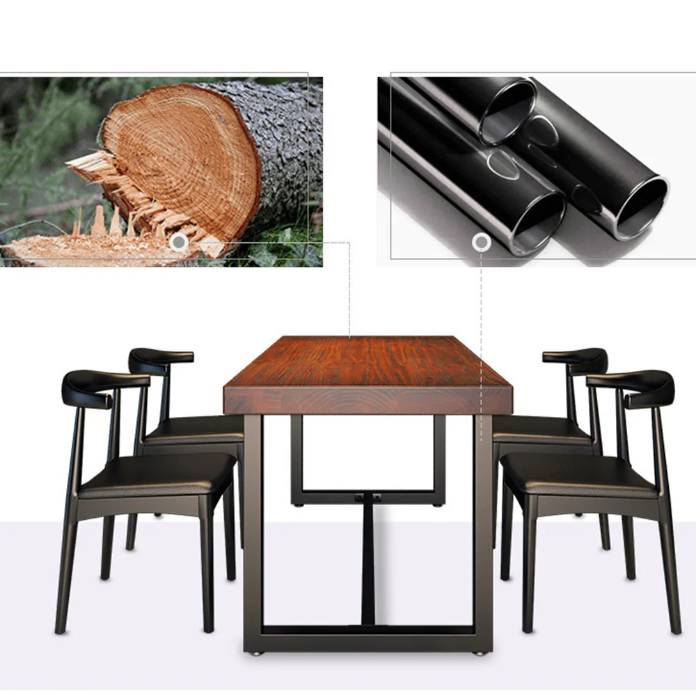American retro solid wood dining table and chair industrial style bar cafe combination loft restaurant barbecue | Мебель