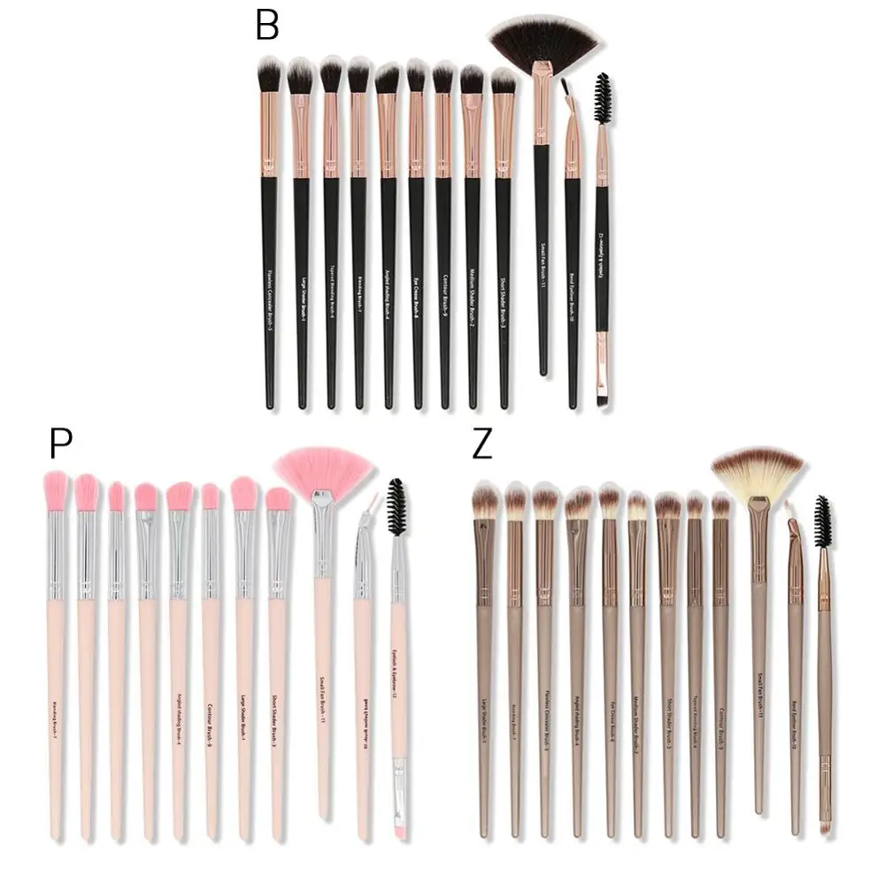 Набор кистей для макияжа теней бровей подводки глаз и губ 12 шт./компл.|Аппликатор