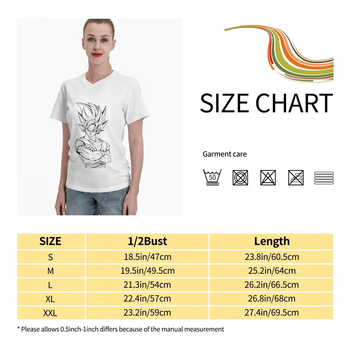 

Anime Fans Trunks Q women's Tee Version to good build V-neck T-shirt with short sleeves