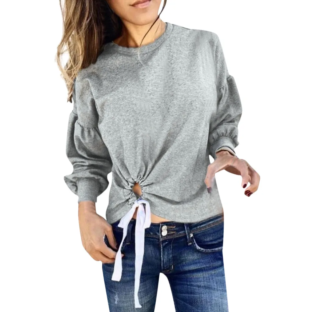 Креативный женский свитер с длинными рукавами и круглым вырезом надписью