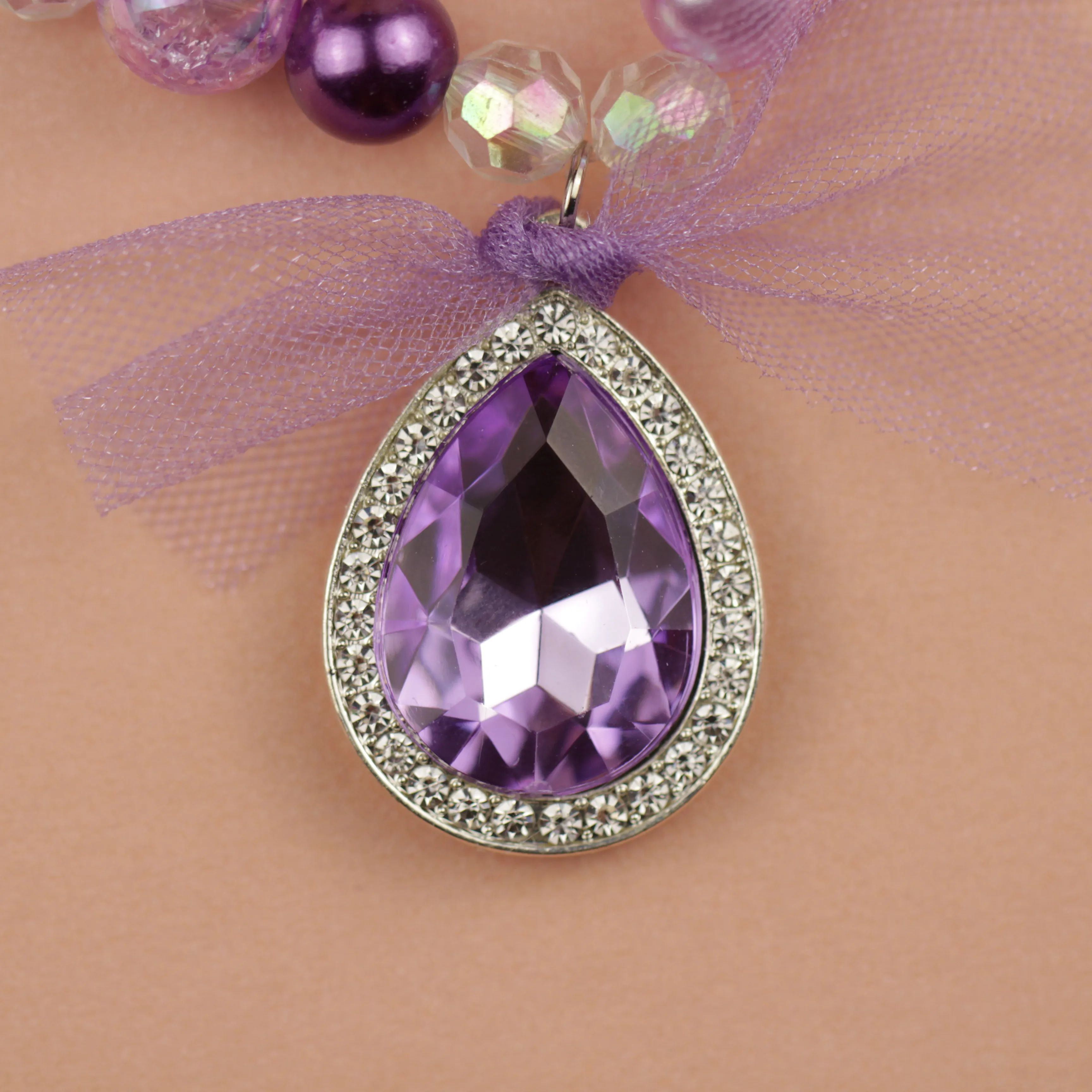 Ожерелье Принцесса София первая цепочка фиолетовый каплевидный Амулет подвеска