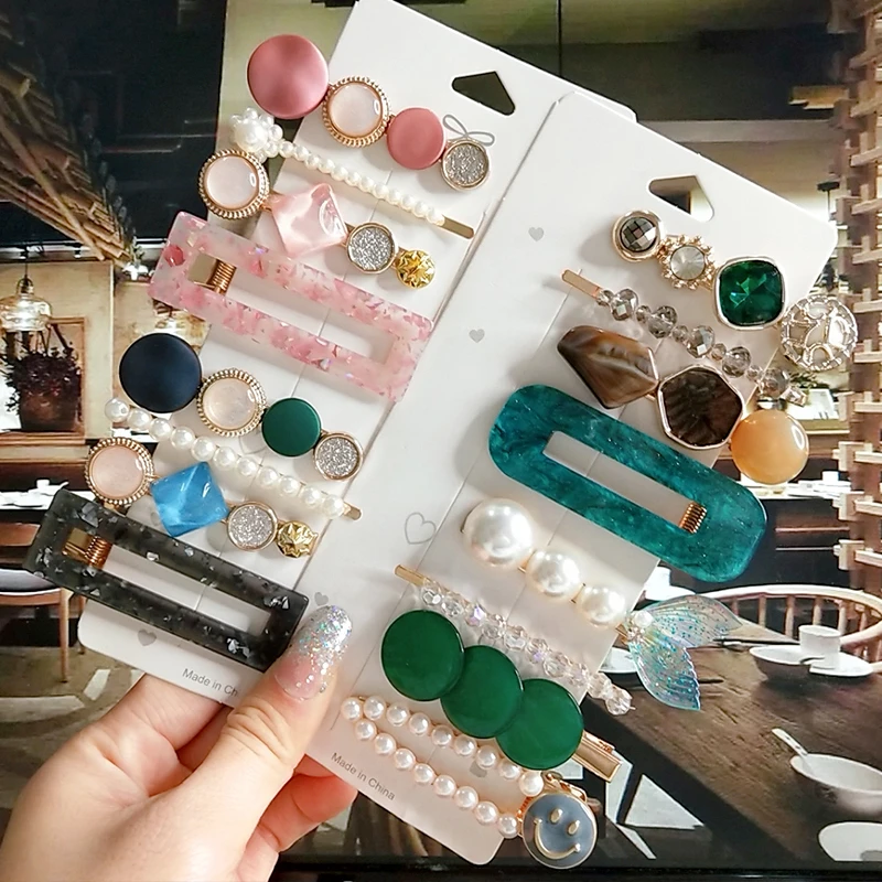 

4pcs/set Women Barrette Hair Accessories Fashion Acrylic Simulated Pearl Hairpins Girl Korean Elegant Hair Clip Headwear Jewelry