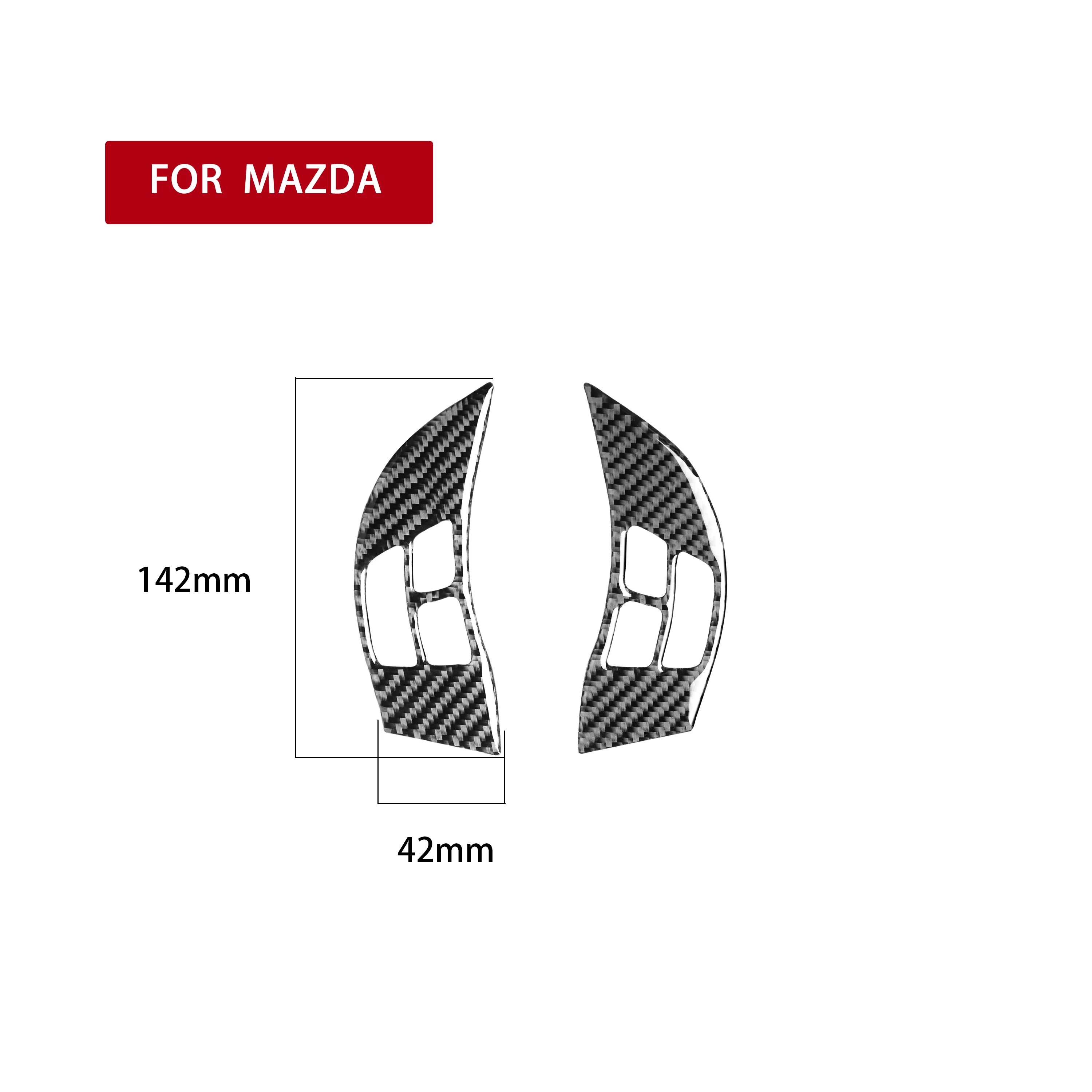 

For Mazda RX-8 2004-2008 Carbon Fiber Interior Steering Wheel 3D Decorative Stickers Auto Parts