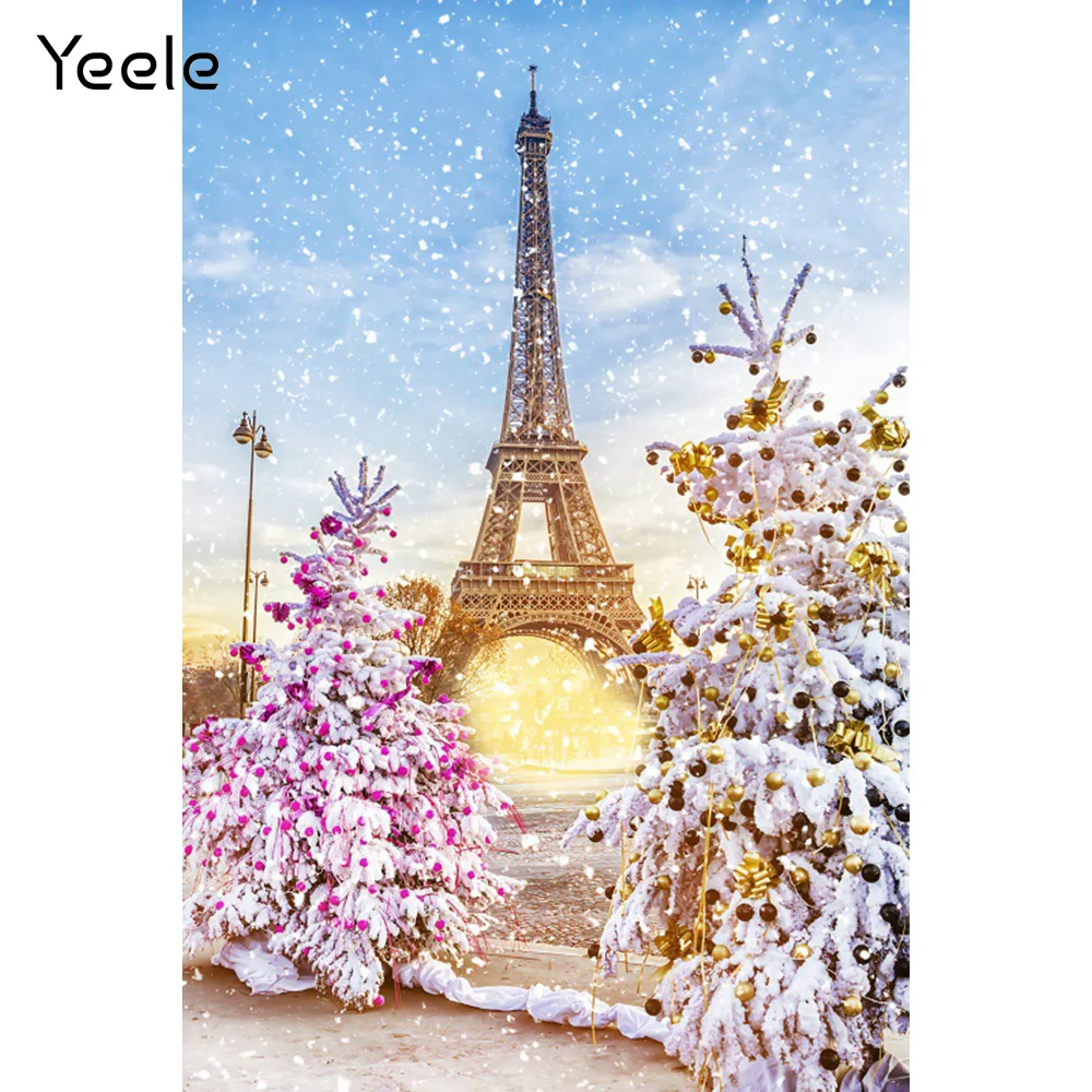 Фон для фотосъемки с изображением зимнего снежного Пейзажа портретной съемки в