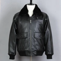 motorcycle avirex fly biker genuine leather jacket men cowskin air force flight jackets g1 fur collar bomber jacket winter coat