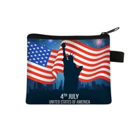 new coin purse 2022 independence day childrens zero wallet student portable card bag coin key storage bag polyester hand bag